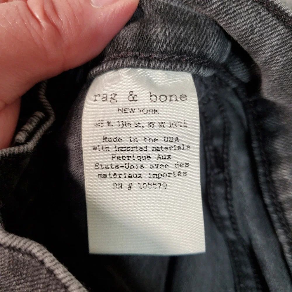 Rag & Bone Fit 2 Slim Jeans Mens 30 Gray Faded Made in USA Indie Grunge‎ Urban